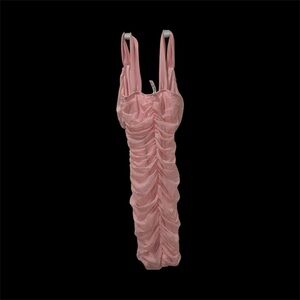 Elegant Pink Ruched Lucy in the sky bodycon mini